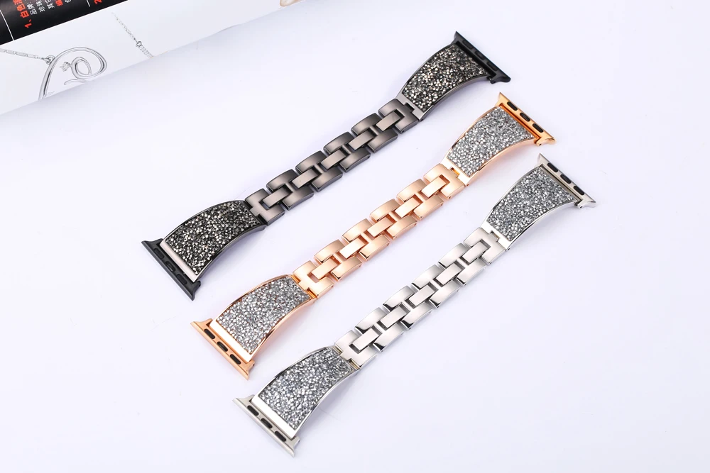 Luxury Metal Watch Band Replacement Fashion Strap for Apple Series 6 SE 5 4 3 2 1 iWatch 38 40 44
