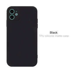 New design luxury Matte square phone case for 12 11 XR 11pro xs Soft silicone tpu customized mobile cover