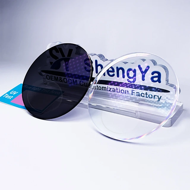 1 56 HMC Круглый топ фотохромная синяя линза UV420