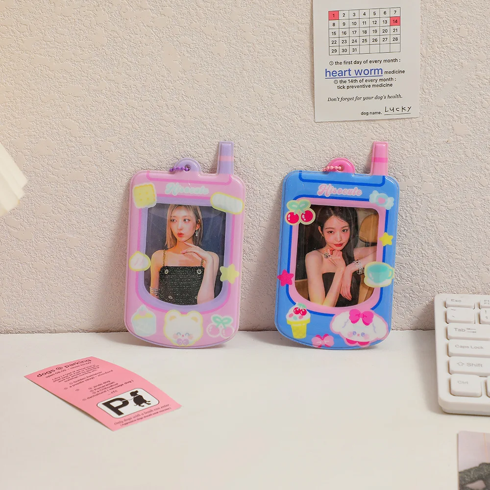 Мультяшный идол фото рукава Защита фотокарт карманная фоторамка брелок держатель для карт ПВХ моделирование мобильного