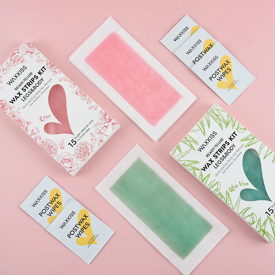 Waxkiss OEM ODM Free Sample Brazilian Eyebrow Body Depilatory Ready To Use Wax Strips For Hair Removal Epilation Wax