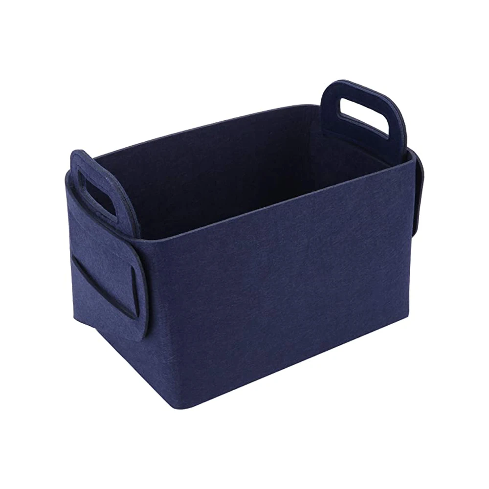 Wholesale hot sale home bedroom woven Felt Storage Basket Boxes With Handle