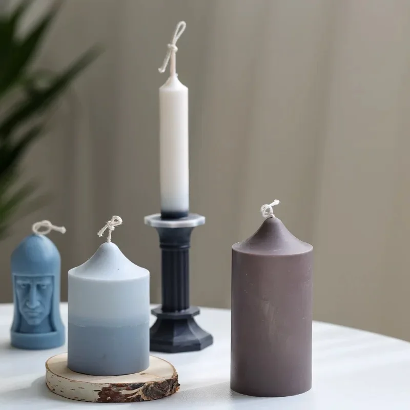 Wholesale Cylinder Acrylic Plastic Mold for Handmade Church Top Candle round Silicone Soap Mold with Bag DIY Cake Tools