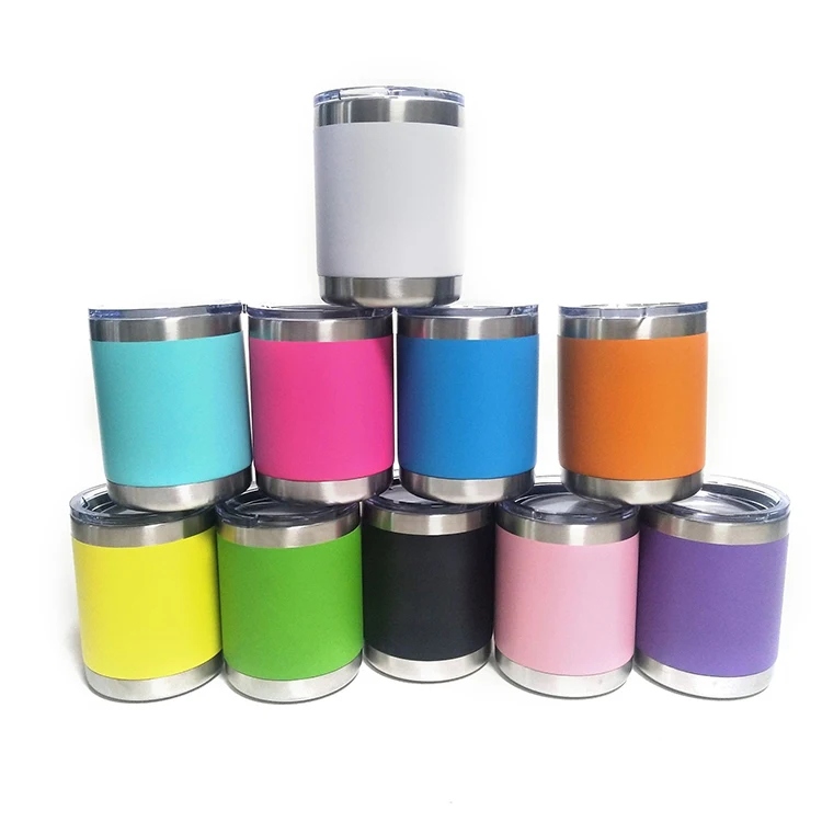 Water Coffee Beer Wine Cups Vacuum Insulated Double Walled Stainless Steel 300ml 10oz Lowball