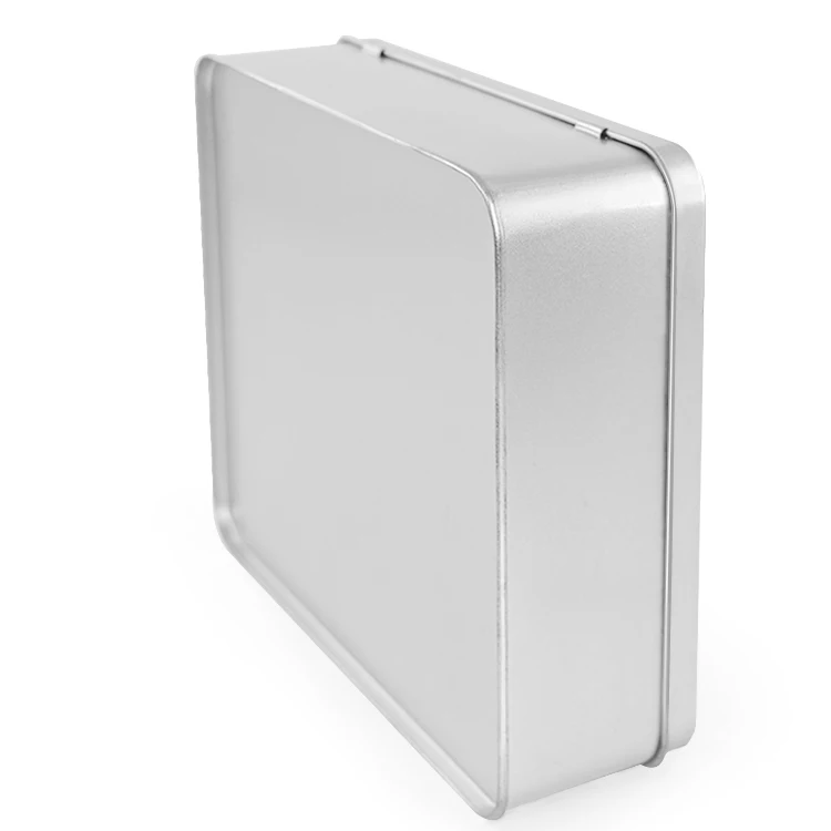 Custom Printed Matte Finish Metal Empty Cake Chocolate Storage Packaging Containers Rectangular Tin Box With Lid