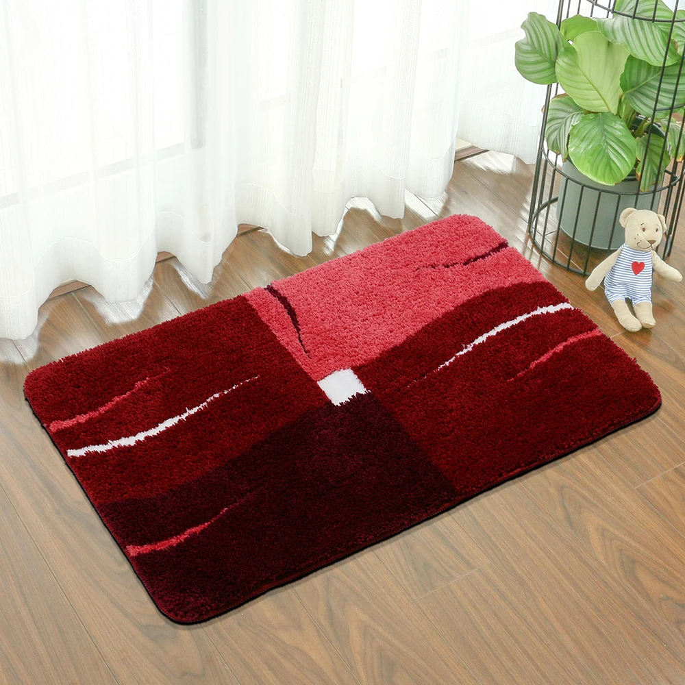 Microfiber tufting floor mat customizable small machine Fluffy and soft foot mat anti-skid absorbent jacquard bath mats
