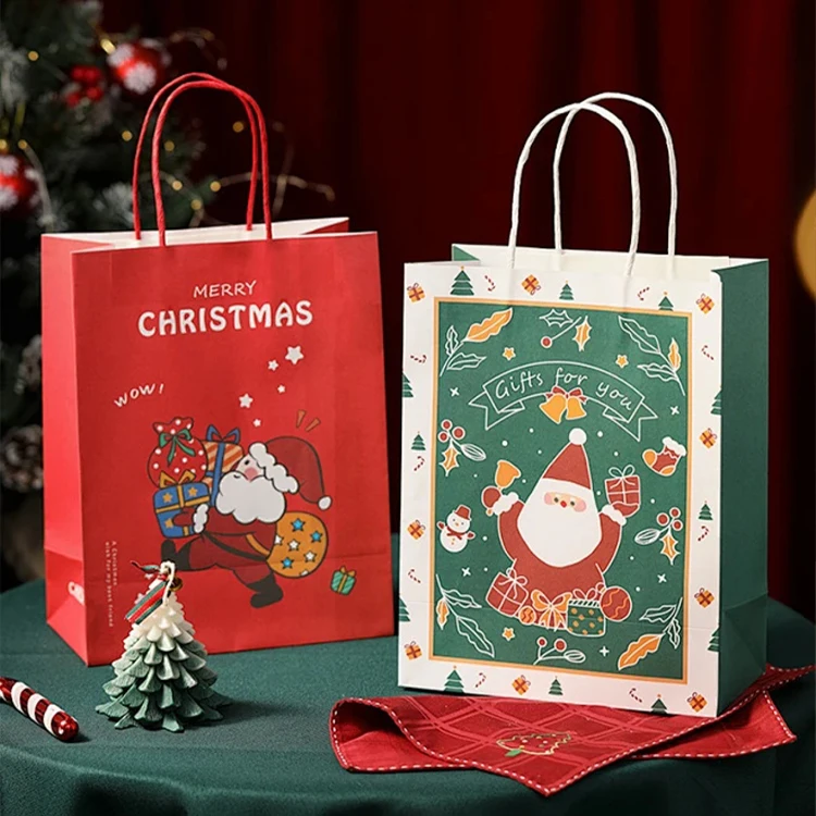 Christmas gift box red Santa Claus folding gift box Christmas scarf gloves packaging box