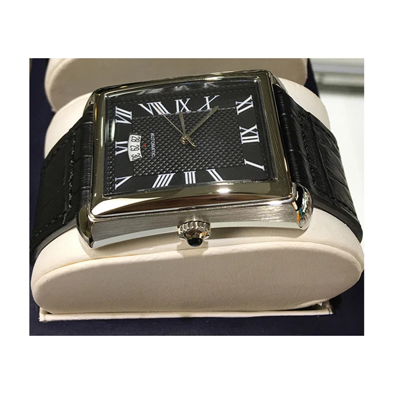 Popular stainless steel square case date calendar Miyota movement men waterproof mechanical watches