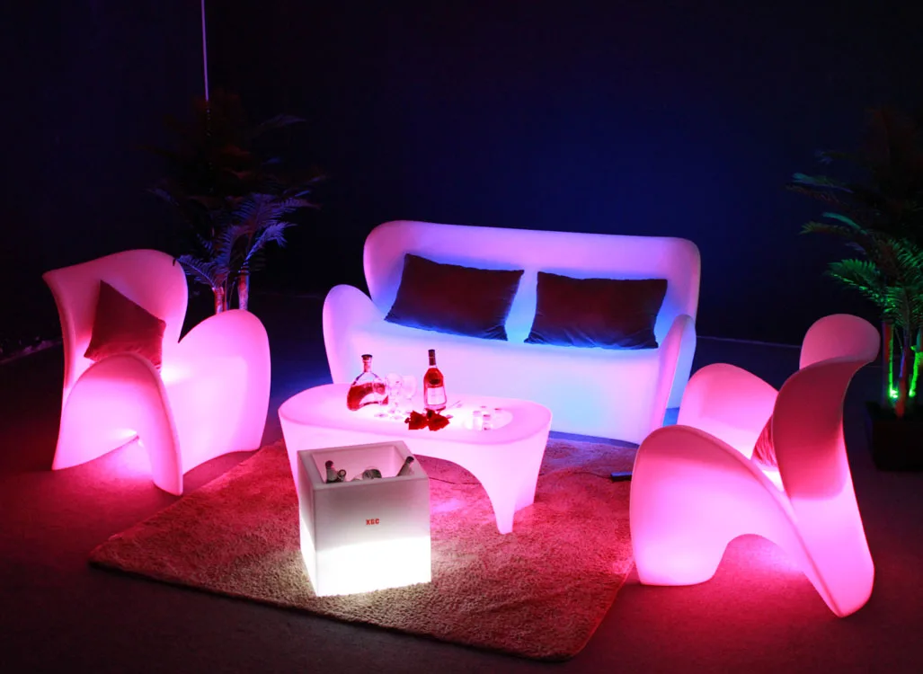 Luxury Plastic Led Bar Table With Ice Bucket Eventy Party Table