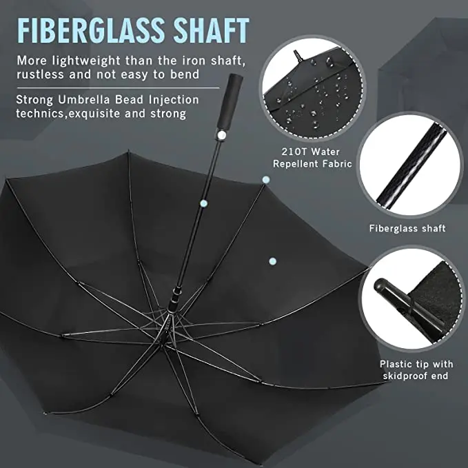 Large 54/62/68 Inch Golf Umbrella Automatic Open Windproof Rain Umbrella with Double Canopy Fabric Material for Men