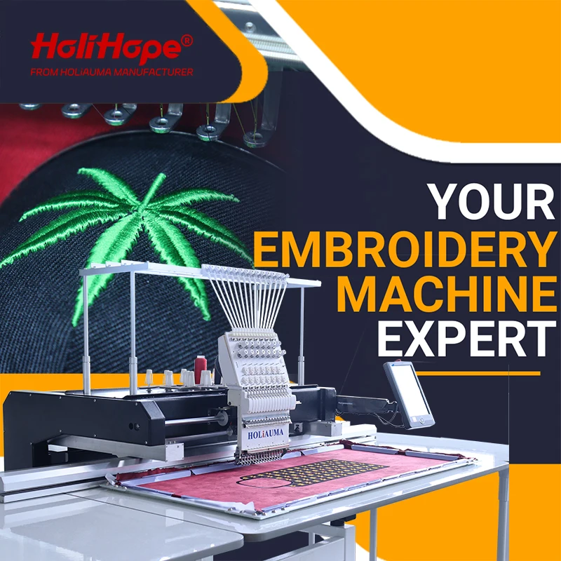 10-year warranty Holiauma Holihope big size computerized embroidery machine 1 head top sale surpassed brother embroidery machine
