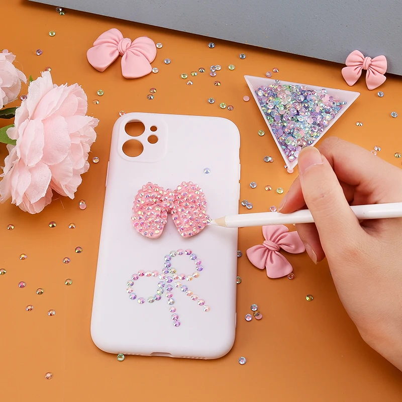 QIAO Shiny Resin Rhinestones DIY Glitters Nail Gems Glue On Crystals Flatback Rhinestones For Bows Cup Garment Decorations Art