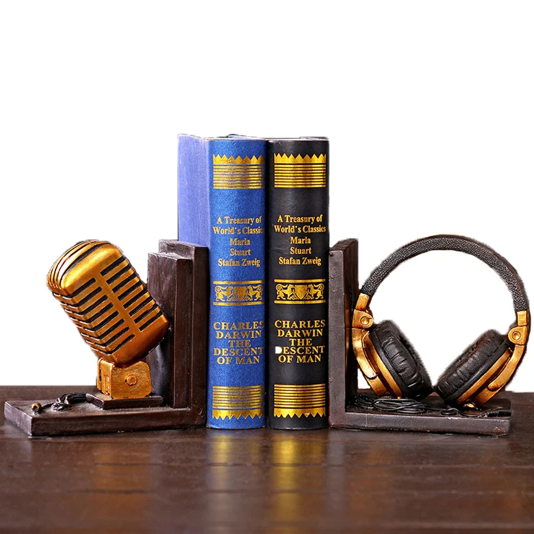 Оптовая продажа индивидуальные полимерные черные подставки для книг декоративные креативные регулируемые из полирезины