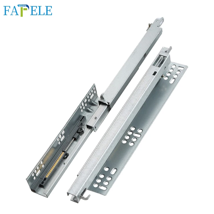 High Quality 350mm 2 Folding Self Closing Galvanized Single Extension Concealed Drawer Slide,concealed Drawer Runner