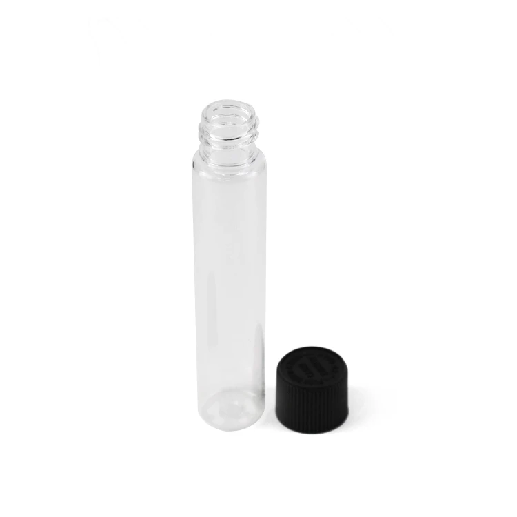 Free sample popular clear glass tube borosilicate glass test tube flat bottom smooth black matte 110mm child proof glass tube