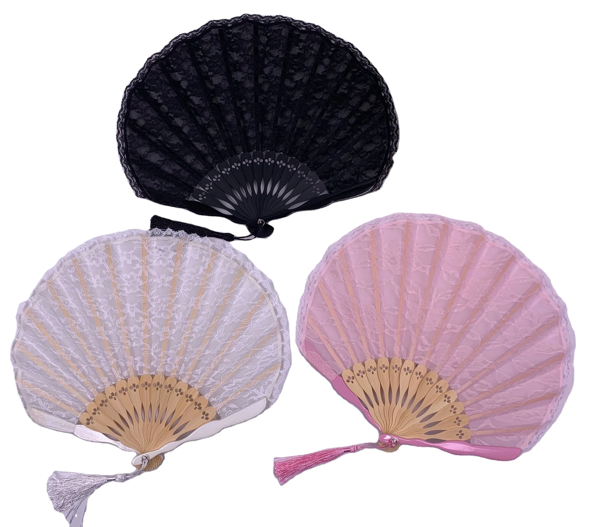 Hand fans custom printed folding lace hand fan bamboo crafts other gifts bamboo crafts mini hand fan