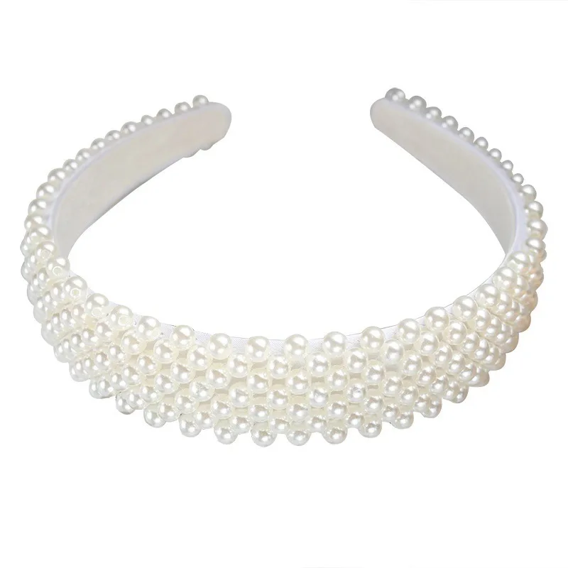 Sweet vintage simple ladies pearl handmade beaded headband
