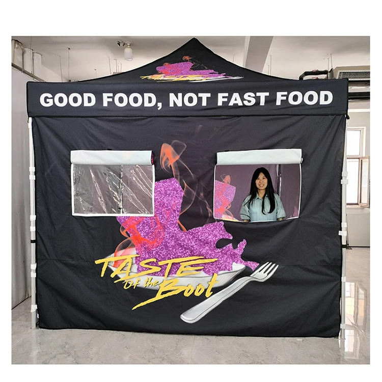 Оптовая продажа, наружная Водонепроницаемая портативная дешевая складная палатка для еды с принтом на заказ, 10x20 10x10, палатка с навесом для поставщика