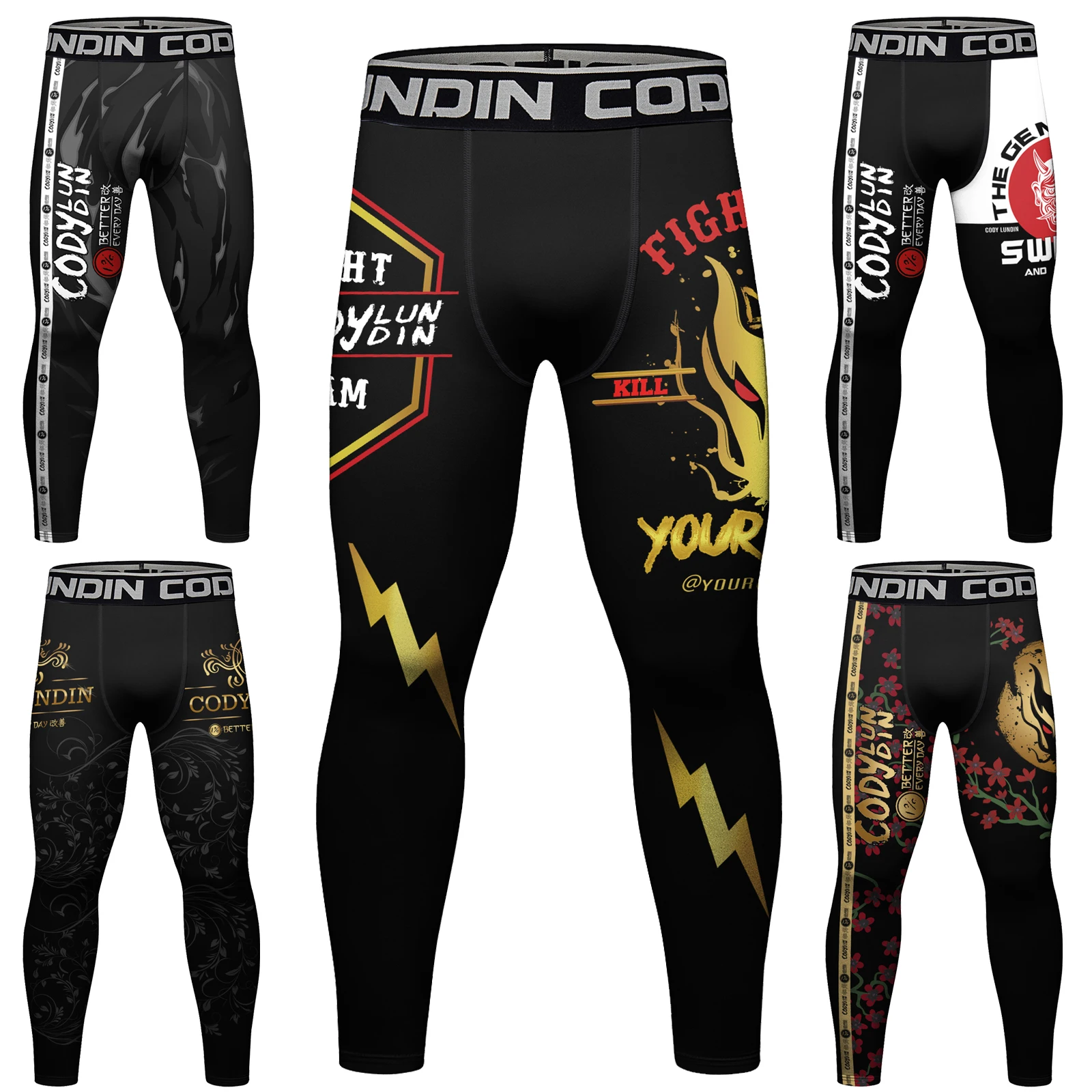 New Custom Grappling Spats Add Your Logo Text Full printed Compression Leggings Tights- Running, BJJ, MMA Sportswear Clothing