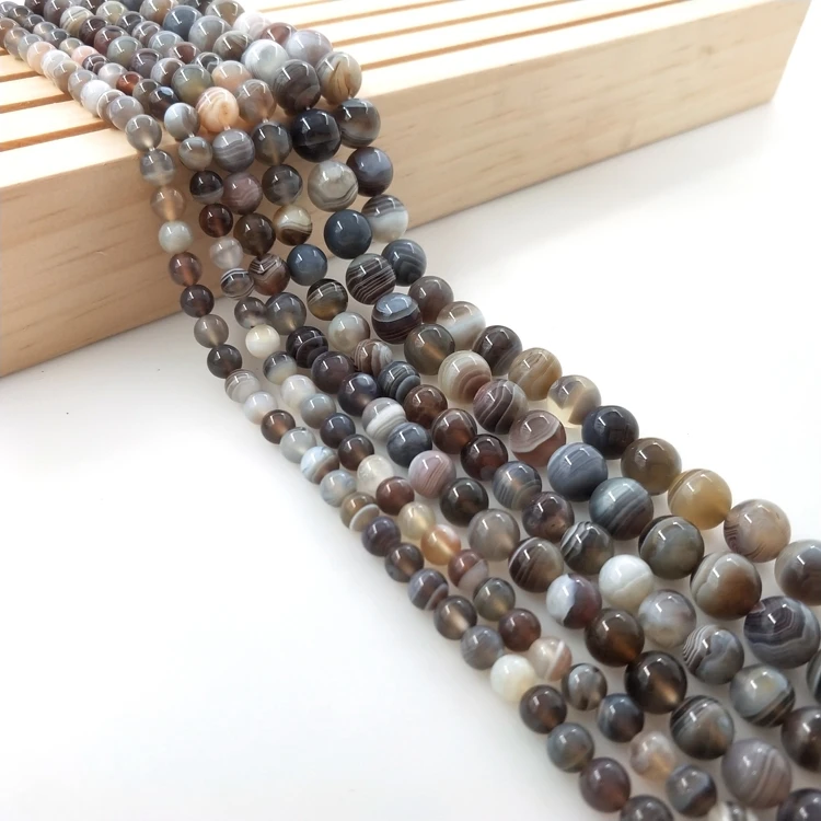 Hot Selling 4/6/8/10/12/14mm High Grade Natural Persian Gulf Agate Loose Beads For Jewelry Charm