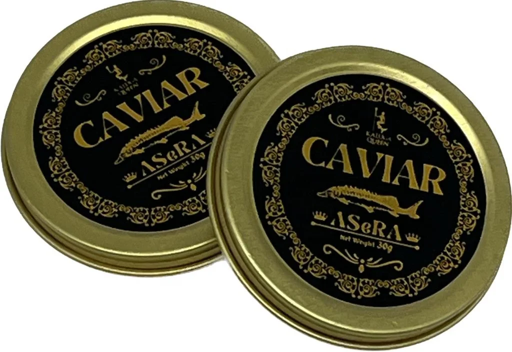 ASeRA Caviar Whole sales price OEM Black Sturgeon Caviar for 10g 20g 30g Frozen fish roe Luxury gift for your special banquets