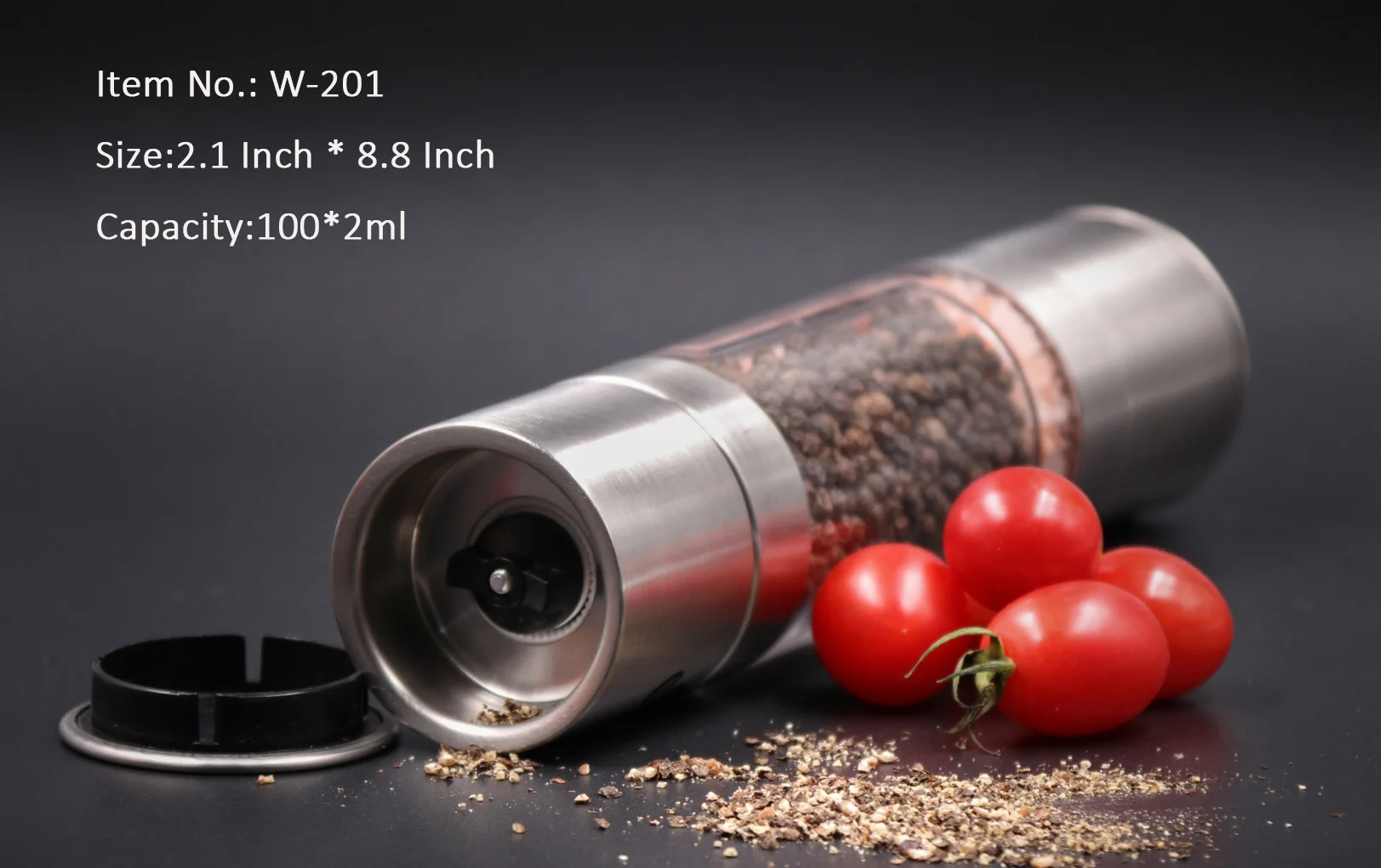 Kitchen supplies seasoning bottle 2 In 1 salt and pepper grinder black pepper mill grinder