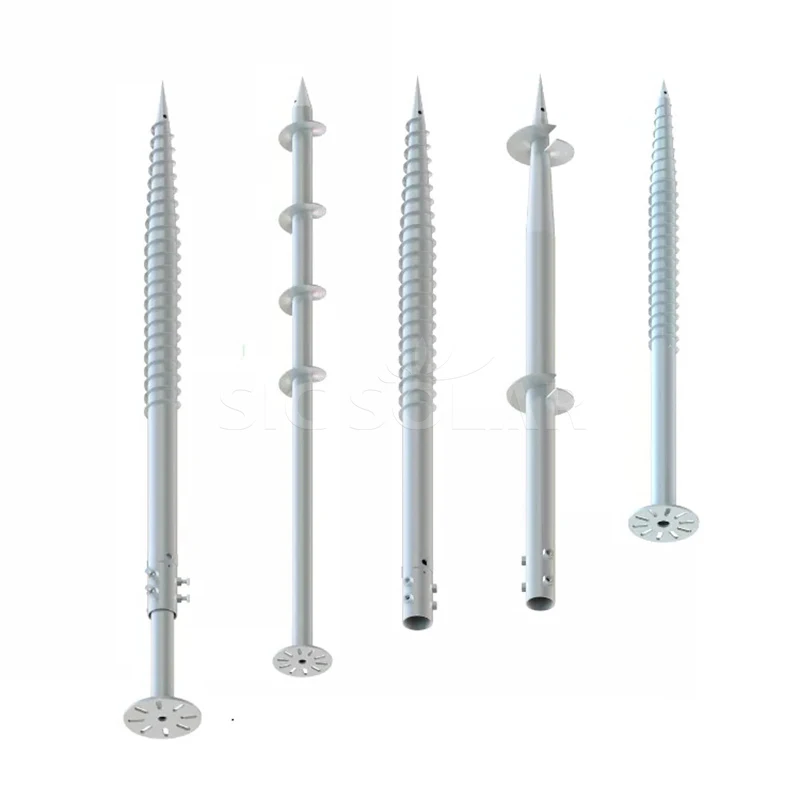 Helix Galvanized Steel Pole Anchor PV Ground Mount Q235B Steel Solar Pile Screw