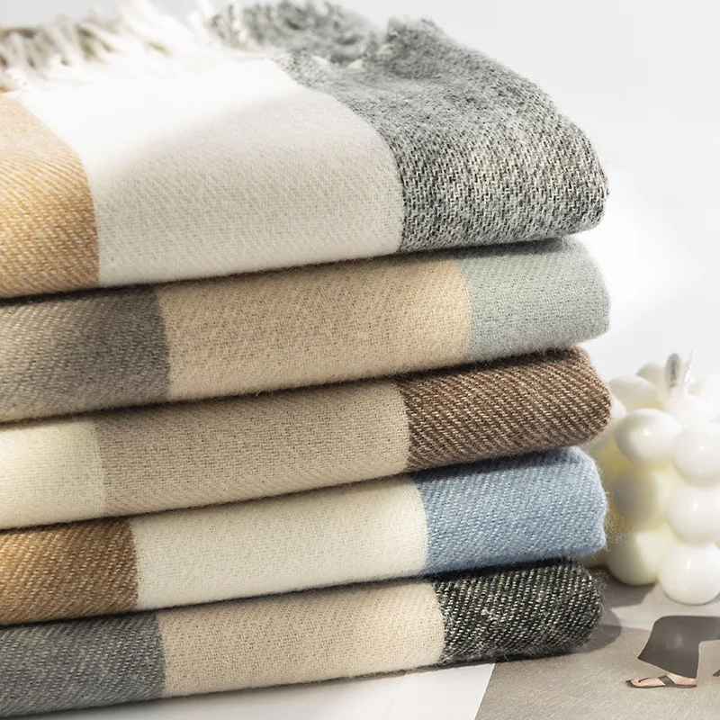 Fashion Soft Winter Soft Pashmina Cashmere Scarf Lady Stylish Plain Woven Women Tassel Cashmere Shawl