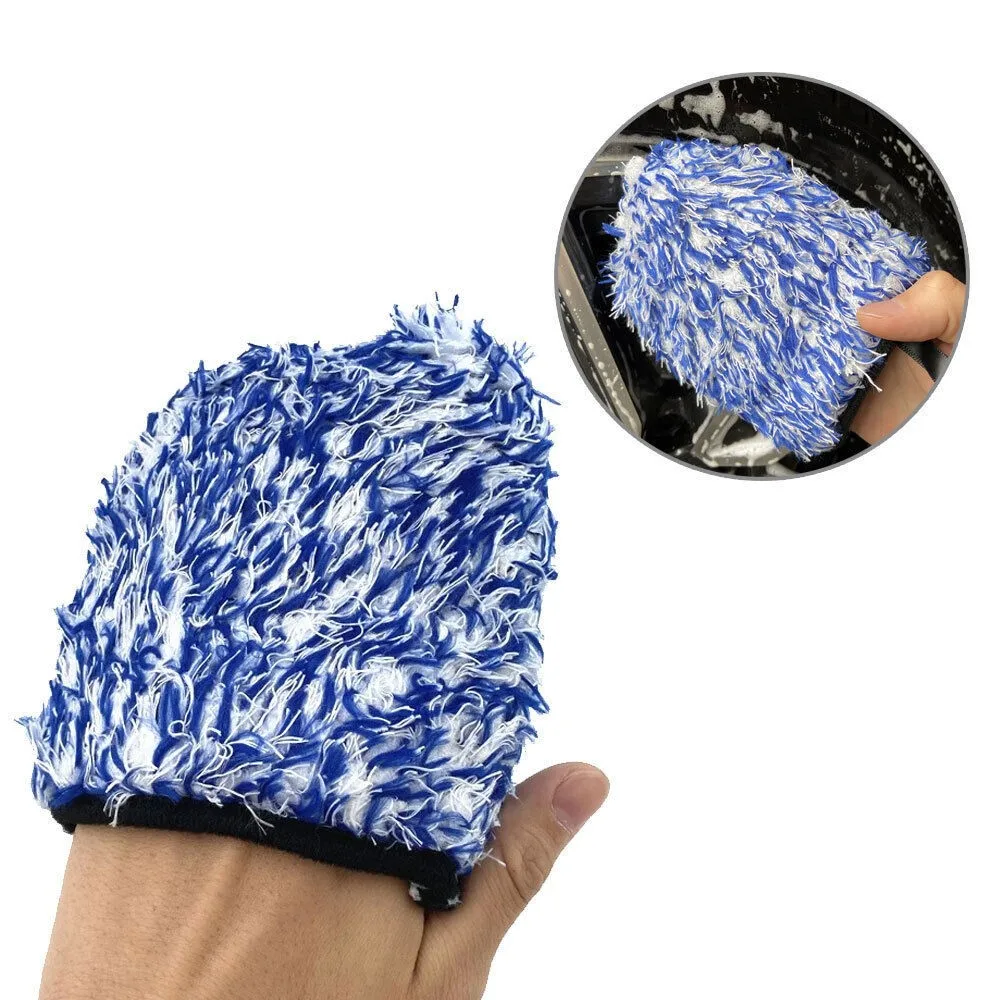 Long Fleece  Microfiber Car Wheel Mitt Glove, Snow Foam Wheel Mitt