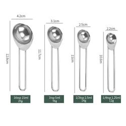 OEM/ODM LFGB certified kitchen stainless steel 430 solid liquid tsp measuring spoons set