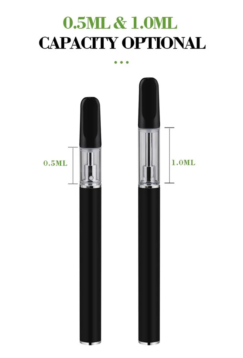 Популярный Топ 0,5 мл 1 мл круглый плоский керамический картридж Cbd вейп с резьбой 510