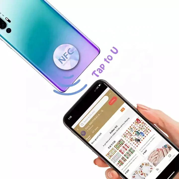 Factory Custom Printing 13.56MHz Social Media NFC Wet Dry Inlay smart Chip tags 213 215 216 RFID NFC Tag Label Sticker