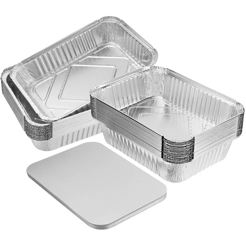 
10' X 7.5' X 2.5' Disposable Heavy Duty Thicker Aluminum Foil Food Pans With Board Lids for Cooking Roasting Baking  (62347548749)
