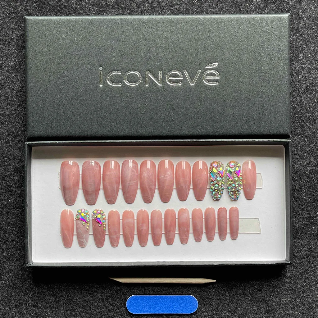 Biodegradable Press On Nail Packaging Box With Nail Tray Custom Logo False Nails Gift Boxes