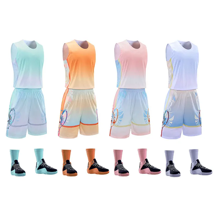 
Manufacture Custom Moisture Wicking Basketball Uniform Polyester Retro Basketball Jerseys 