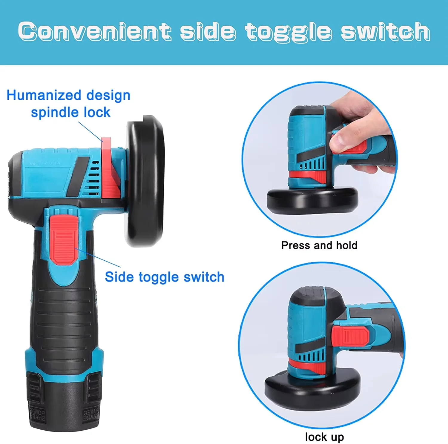 Mini brushless angle grinder with lithium battery cordless angle grinder electric angle grinder power equipments