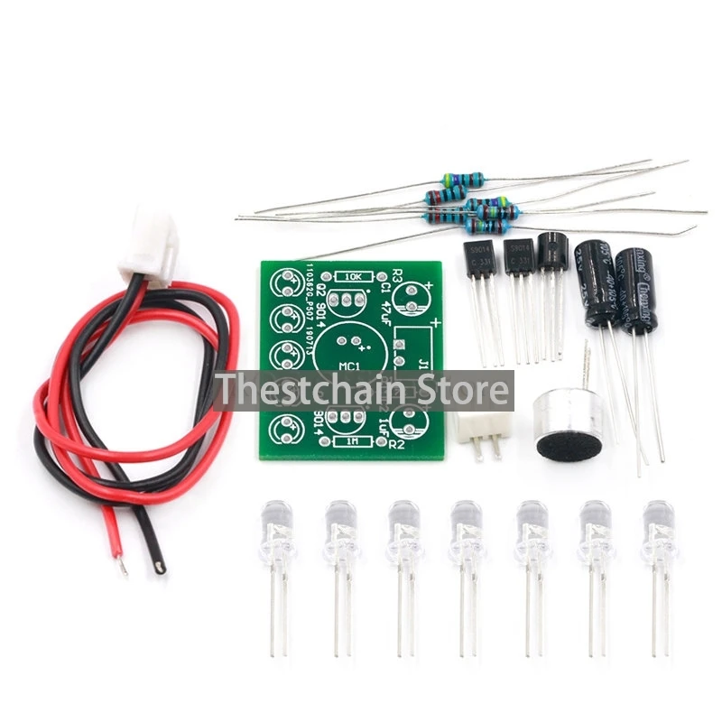 Sound Control LED Melody Lamp Electronic Production Kits Suite Voltage 3V-5.5V LED Sound Control DIY Kit FR-4 A Fiberglass Board