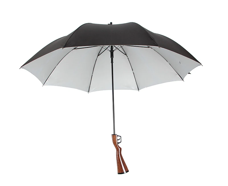 Special fancy gun design automatic open black steel man umbrella for sale