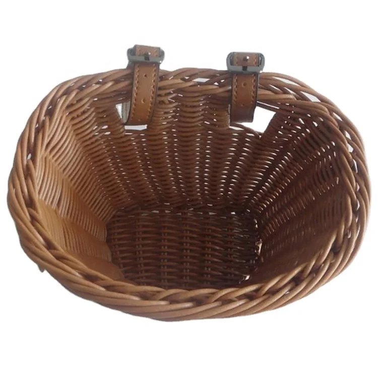 Promotional Gifts Natural Rattan Basket Willow Bicycle Basket Wicker Bicycle Basket