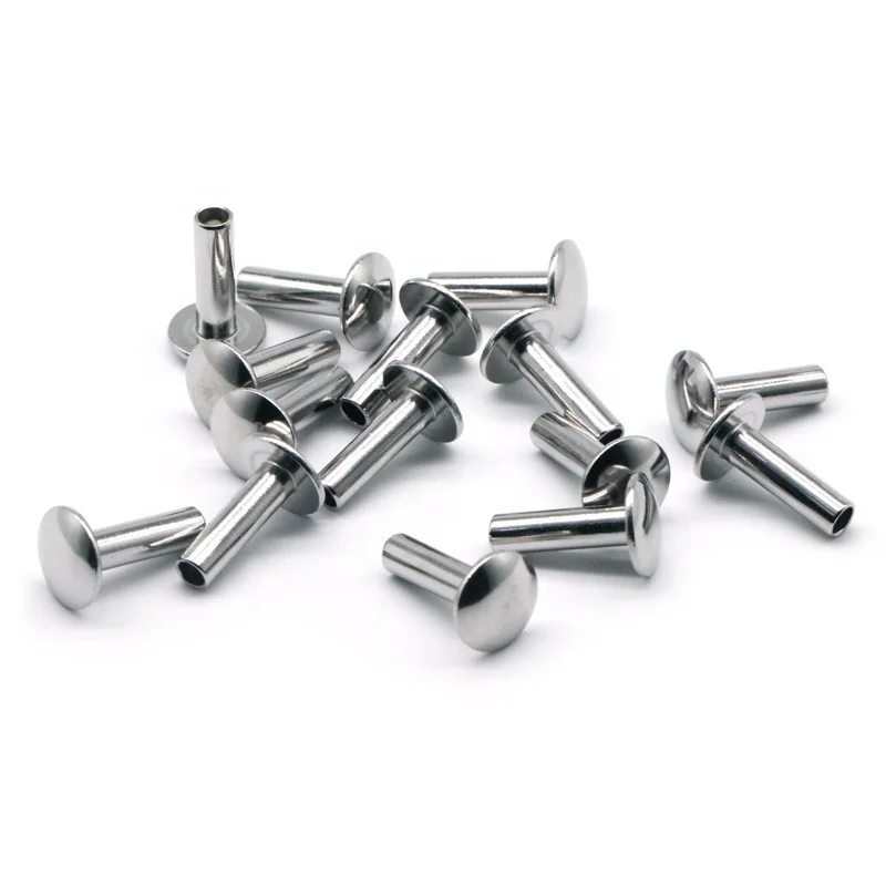 Top Quality Low Price Custom  Remaches 304 Stainless Steel Round Head Semi Tubular Rivets for Mining