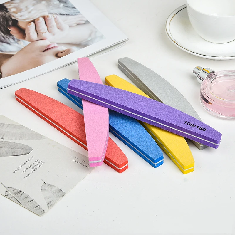 Wholesale 100 180 Half Moon Shape Sponges Polished  Buffer Nail File