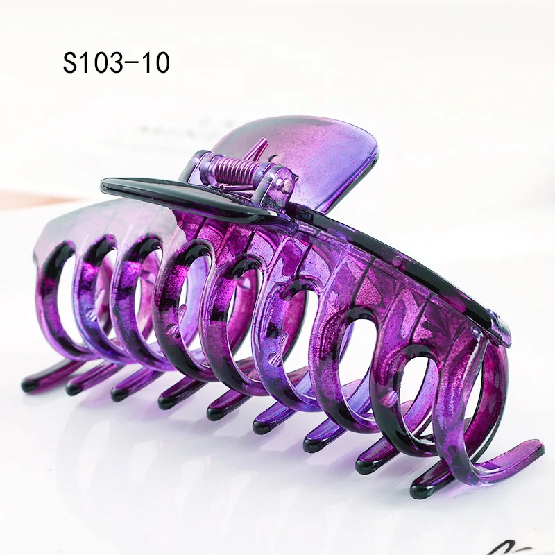 wholesale large hair grab newest design women matte hair claws crystal color transparent leopard print hairpin