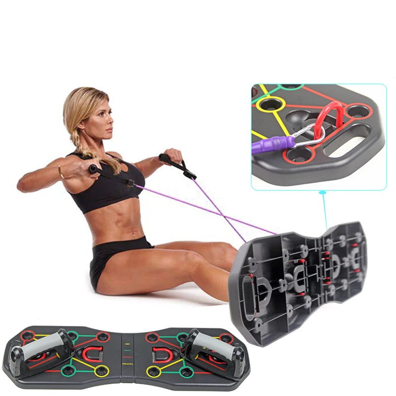Multifunctional pull rope folding training board push-up stick board  Bracket fitness equipment Home chest muscle training