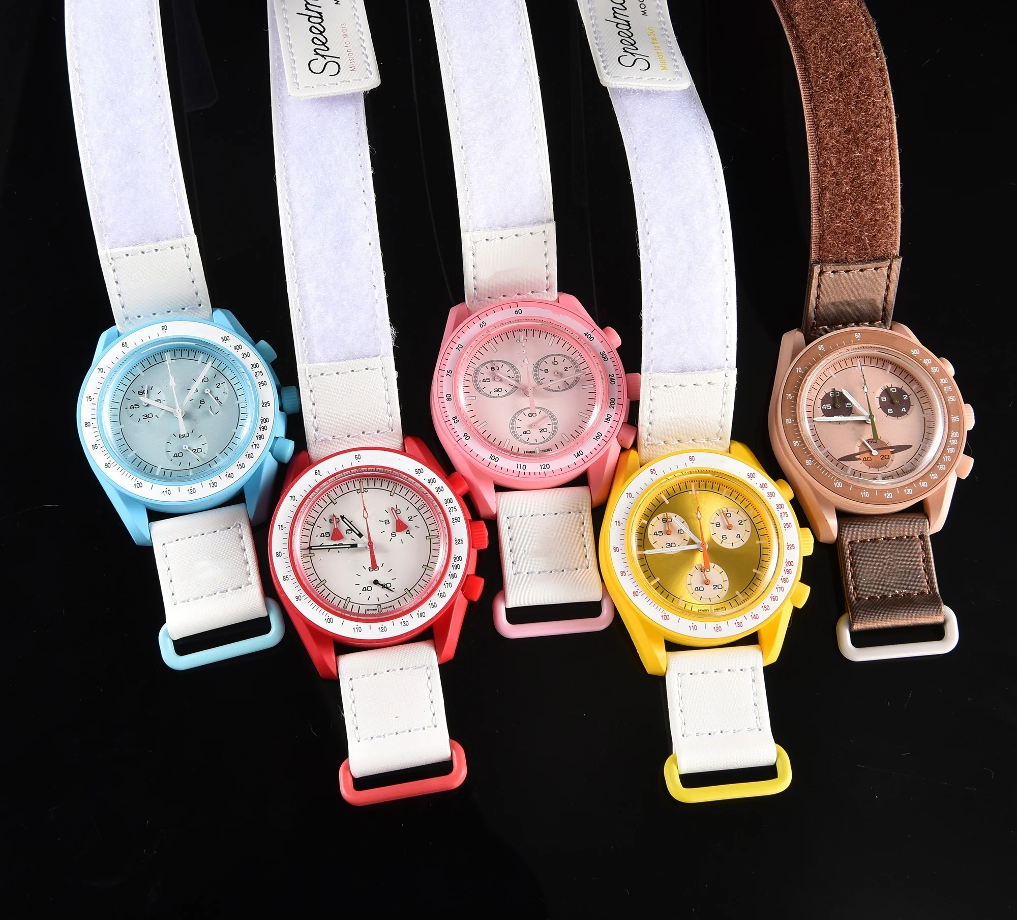 Reloj Hombre Relogio 40mm Dial Plastic Case Canvas Strap Explore Earth Sun Neptune Moon Watch Quartz Watches for Men Women Gift