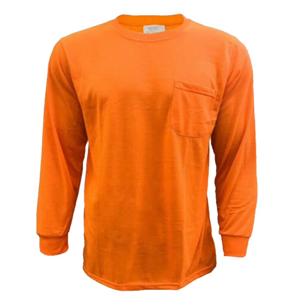 wholesale high quality Yellow Construction Hi Vis Long Sleeve Safety Orange T Shirt Reflective