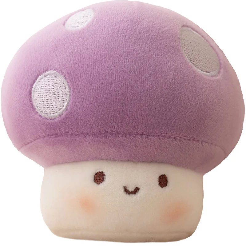 Cartoon Cute Stuffed Colorful Anime 10cm mushroom Plush Toy  Mushroom Doll Keychain  Creative Gift