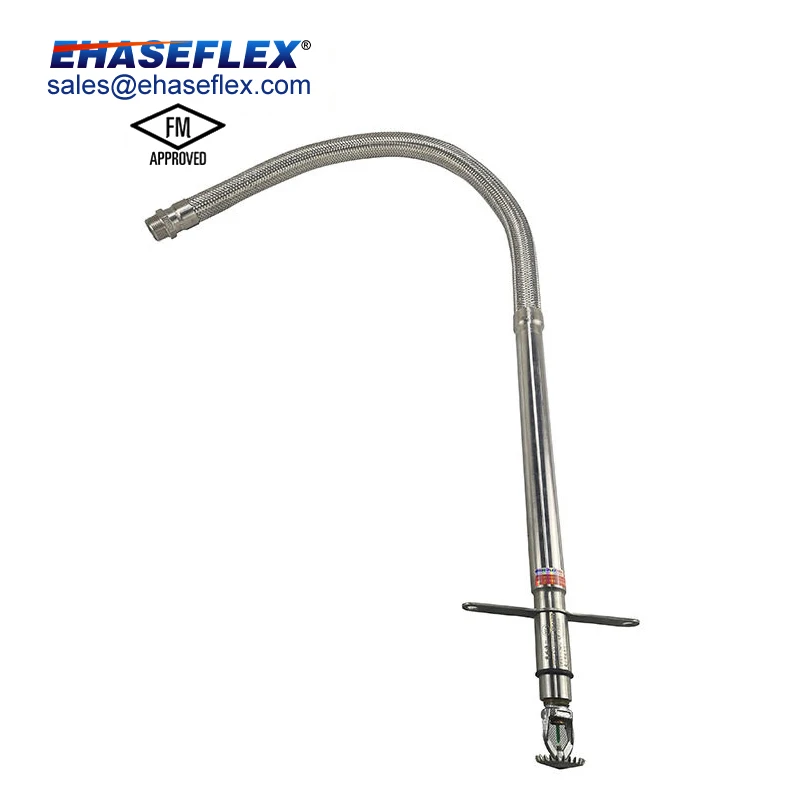 FM Approved Smart Garden High Pressure Stainless Steel Fire Sprinkler Hose Brass Valve Flexible Sprinkler Hose For Cleanroom