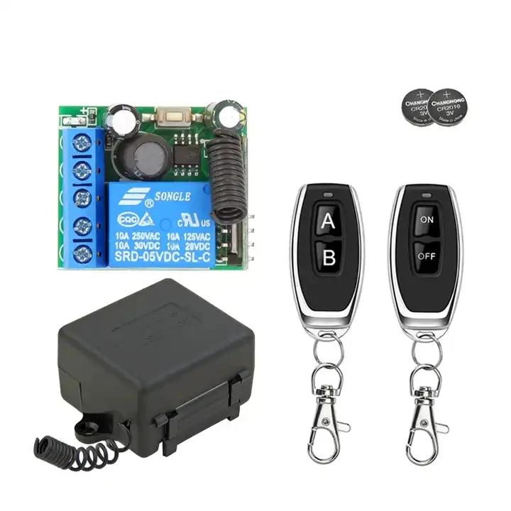 433Mhz RF Remote Control Wireless Switch DC 5V 12V 24V 1CH rf Relay Receiver and 2CH Transmitter For Door Electromagnetic lock
