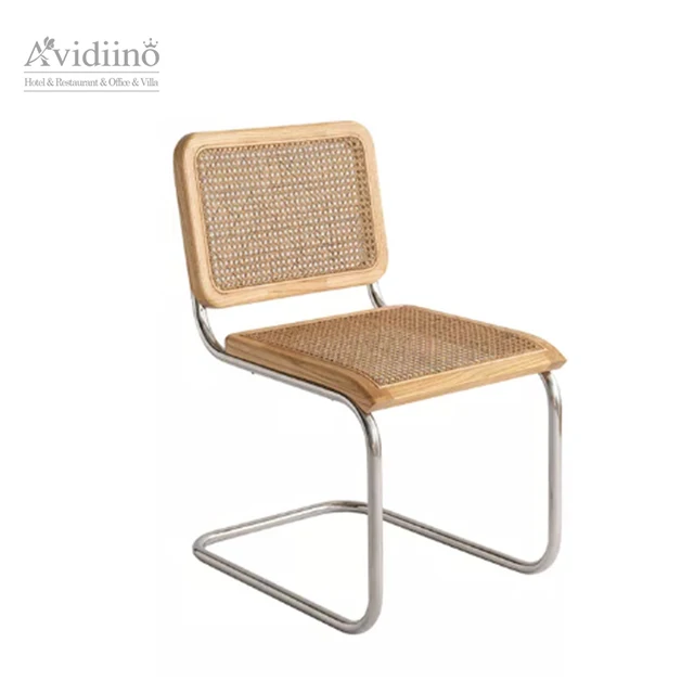 Hot Sale Cane Back Chair Gold Metal Iron Steel Single Rattan Dining Chairs For Restaurant Chair Furniture Cane seat backrest