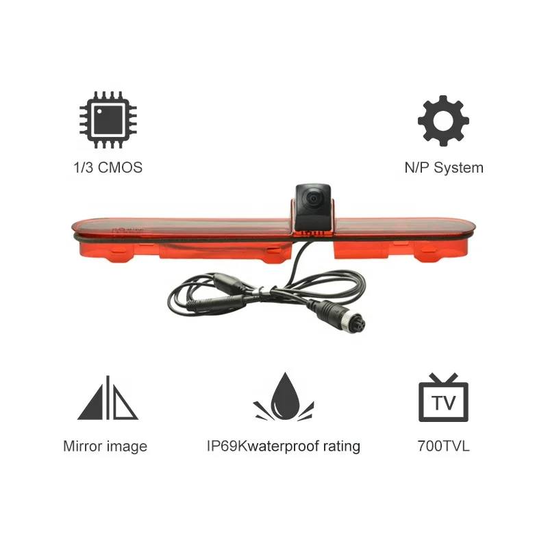 Peugeot Expert /Citroen Space Tourer/Toyota ProAce Vans HD Waterproof IP69K Reverse Camera Van Third Brake Light camera